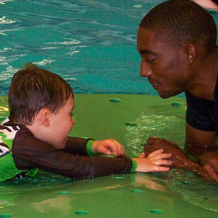 be brave with your children learning to swim